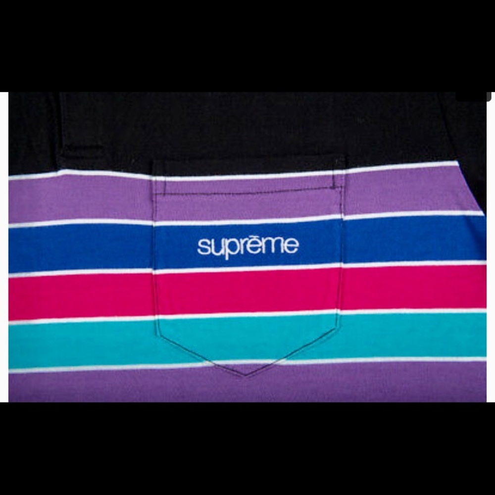 SUPREME Chest Stripe Polo Black